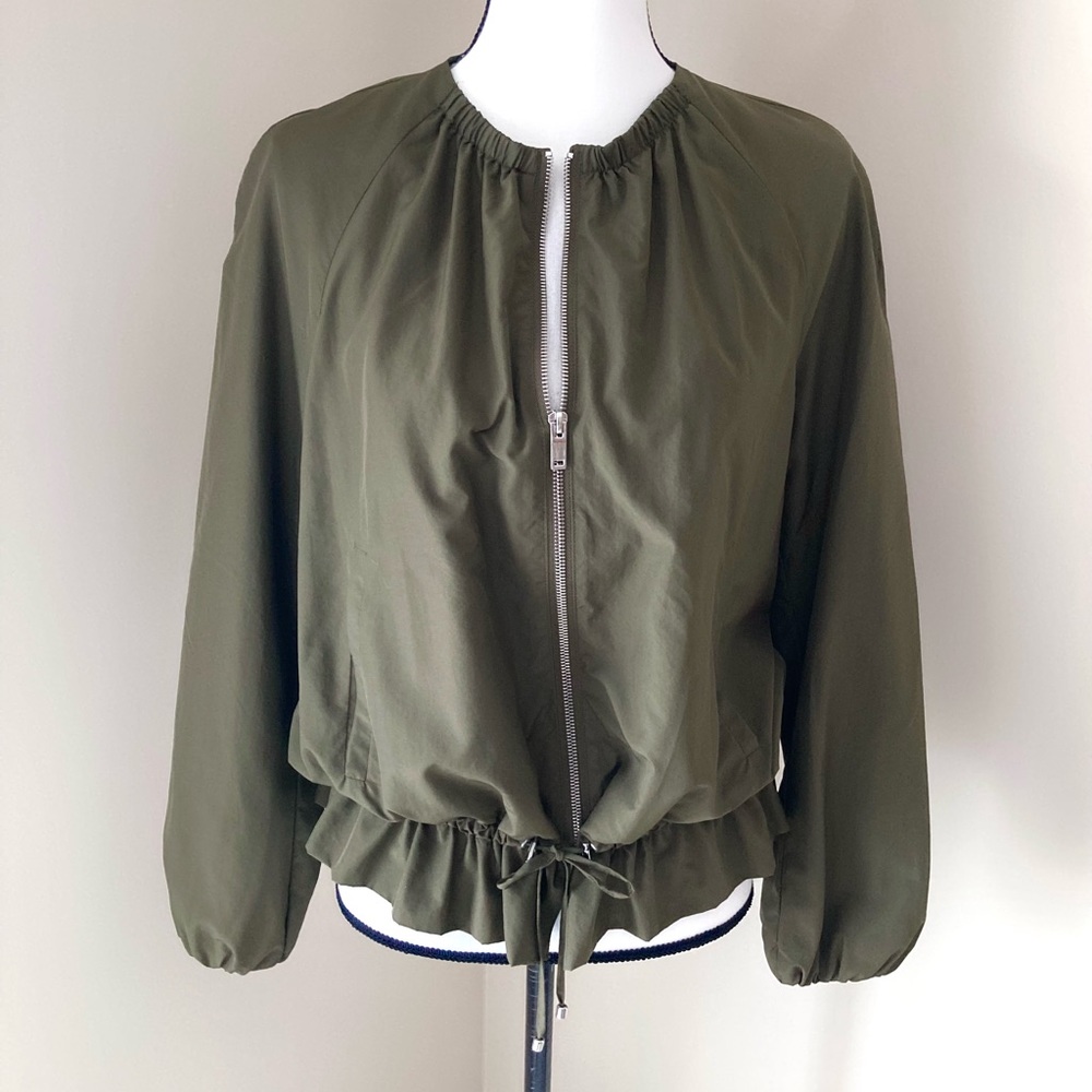 Zara Basic Outerwear Olive Green Jacket Size S - image 3